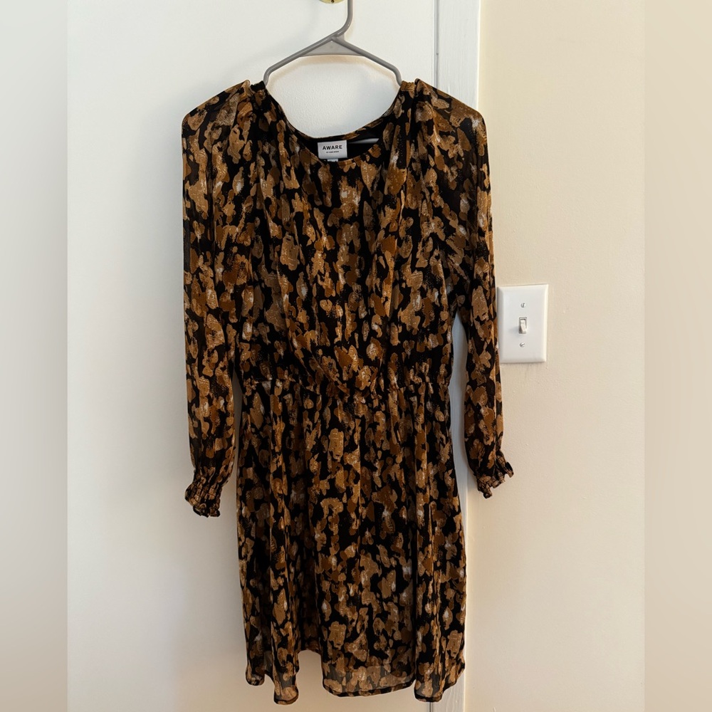 Printed Black and Brown Dress